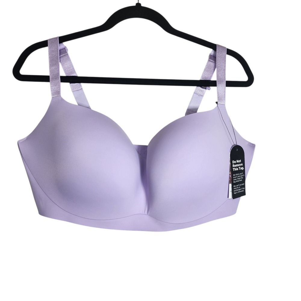 EBY Relief Bra Lavender Purple Wire Free Seamless Molded Cup Size LDD